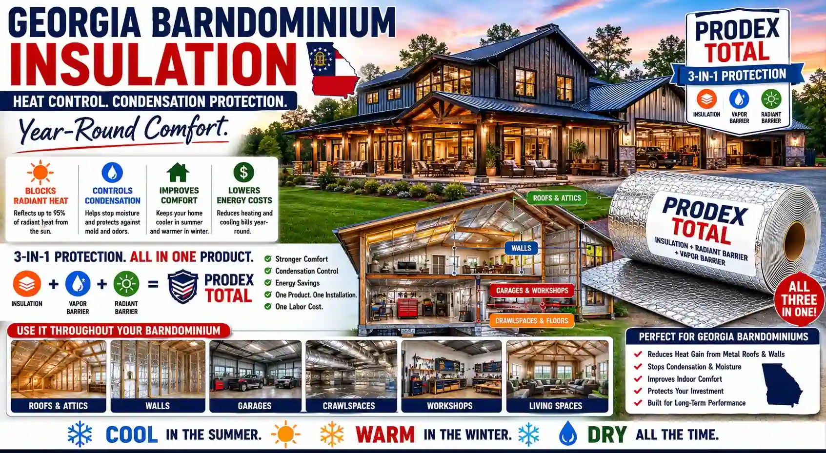 Georgia barndominium insulation - Prodex Total
