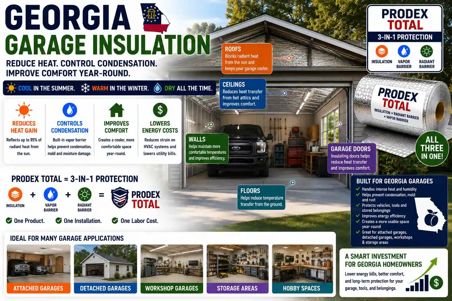 Georgia garage insulation Prodex Total