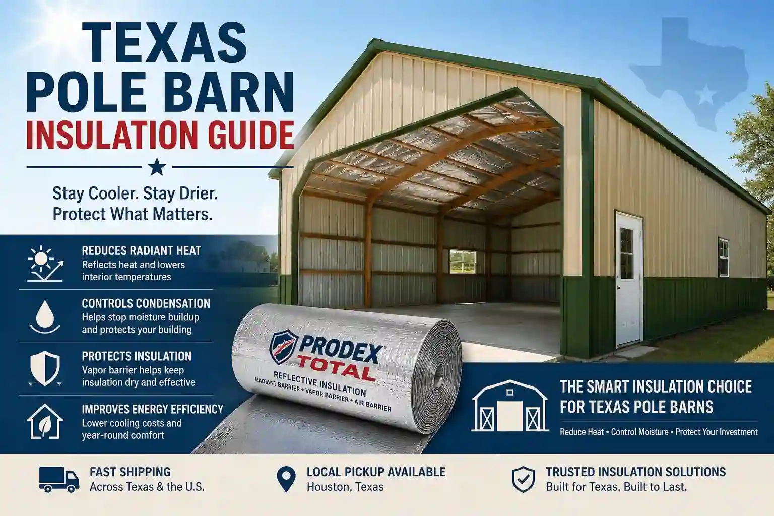 Texas pole barn Insulation – Prodex Total