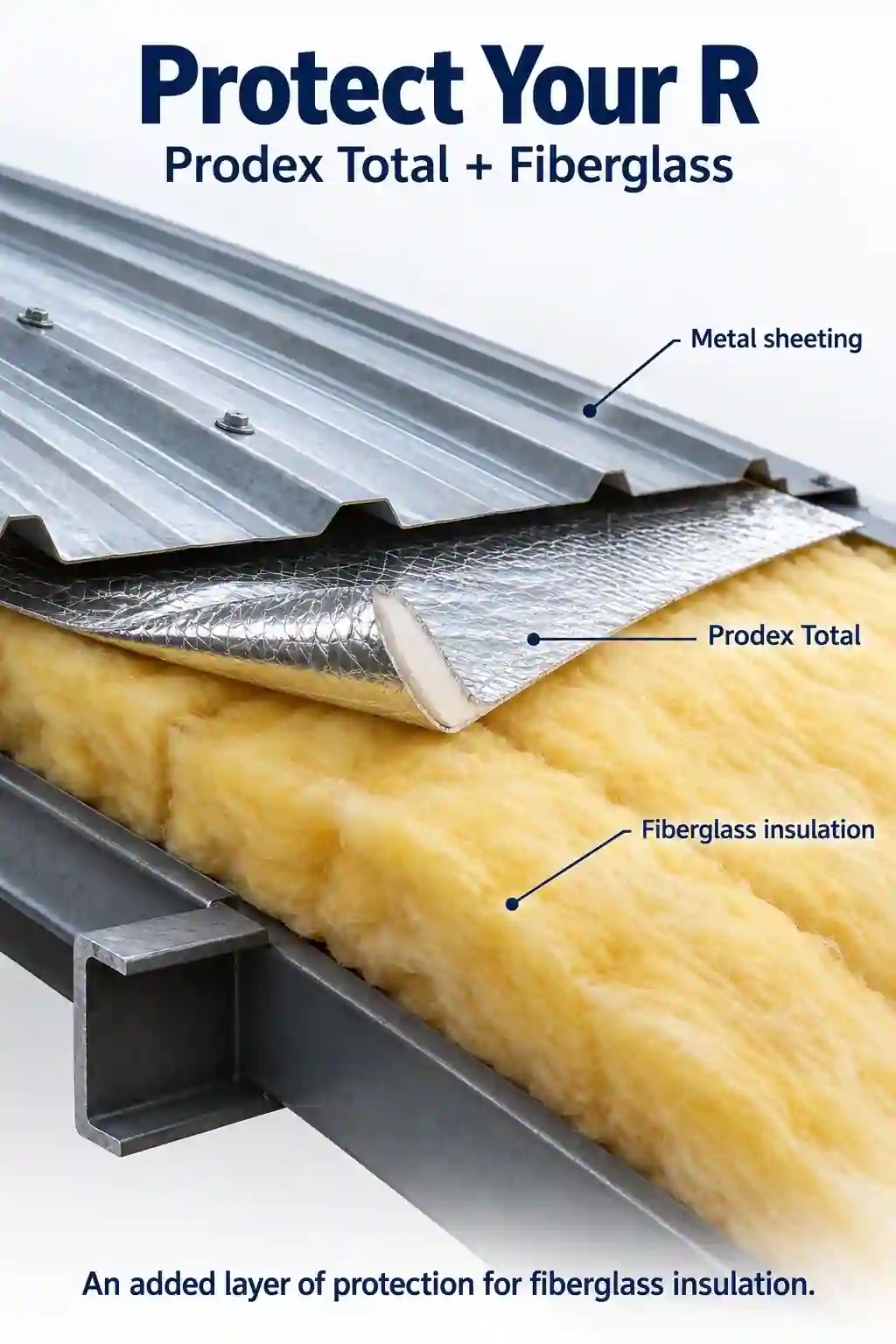 Prodex Total installed with fiberglass insulation