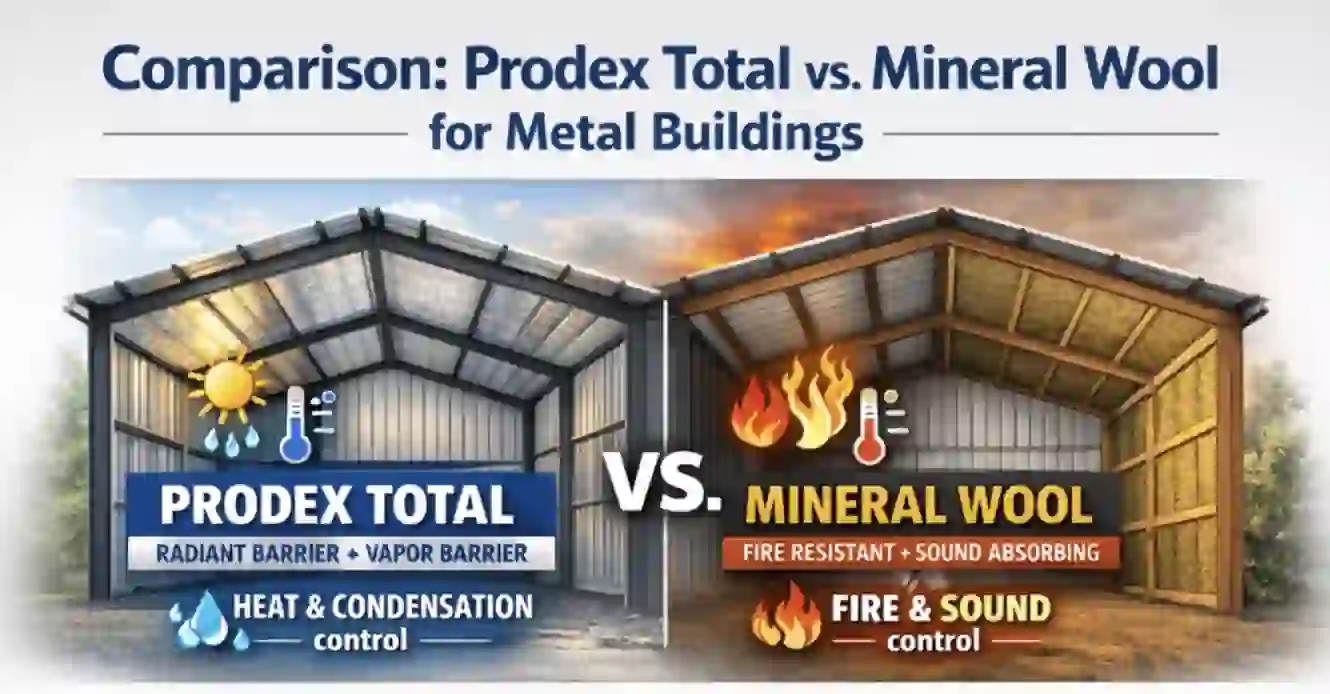 Prodex Total vs mineral wool insulation in metal buildings