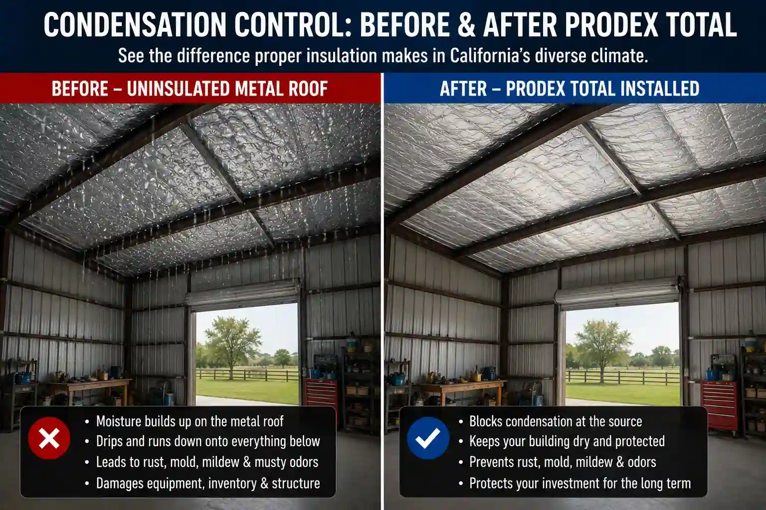 Stop condensation in Florida metal building with Prodex Tota