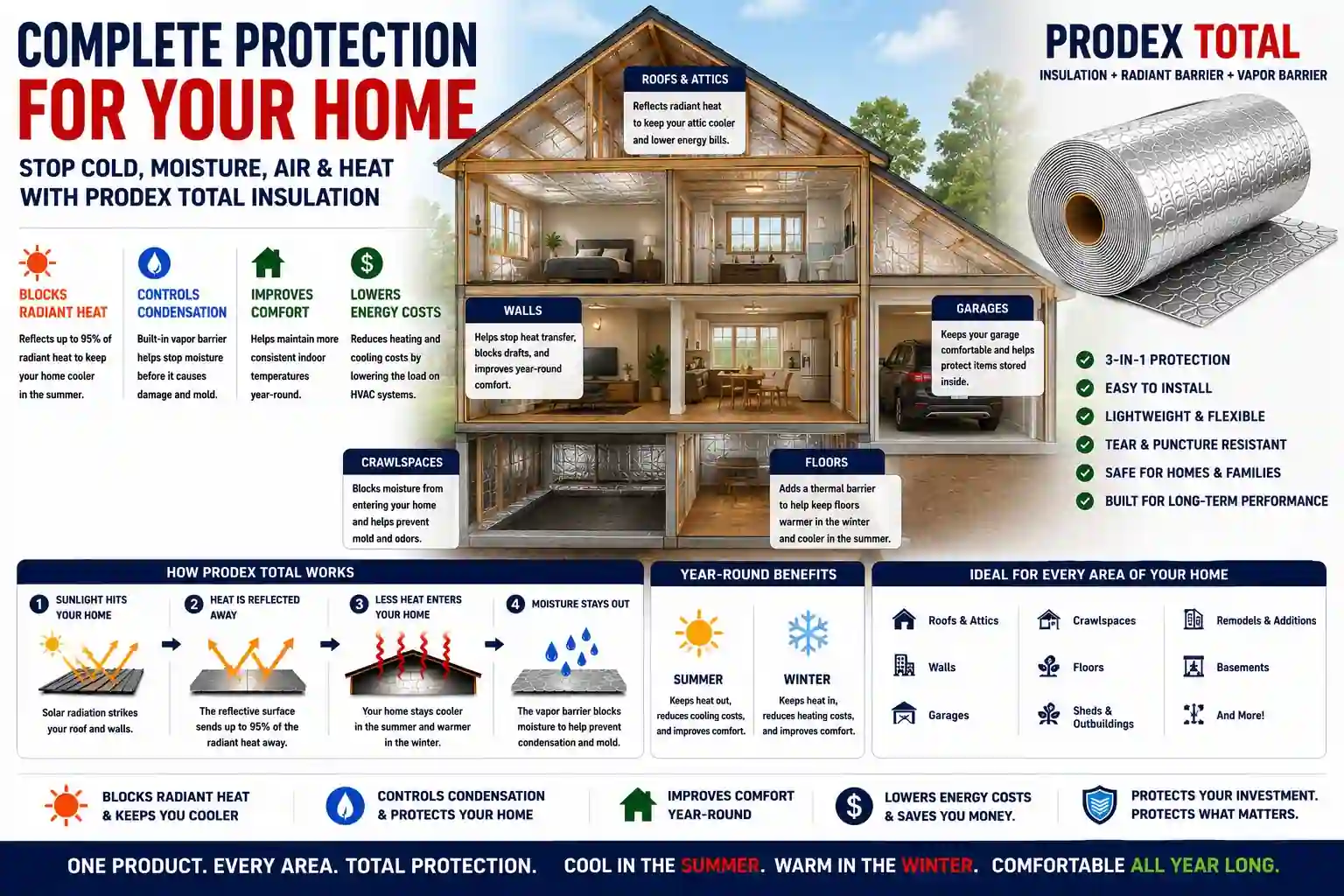 House Insulation with Ice, Heat Prodex Protection