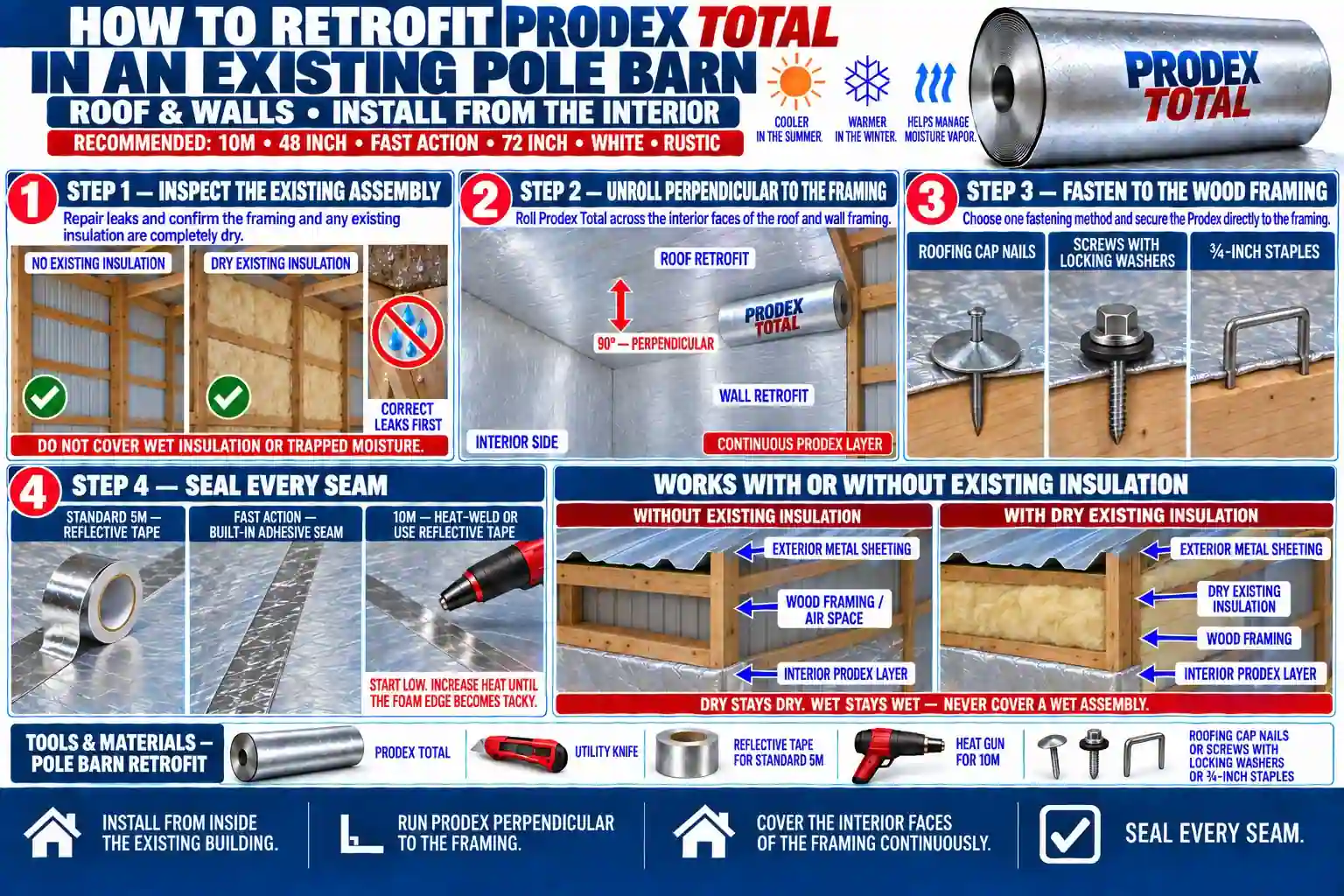 How to retrofit Prodex Total Insulation in an exisiting pole barn