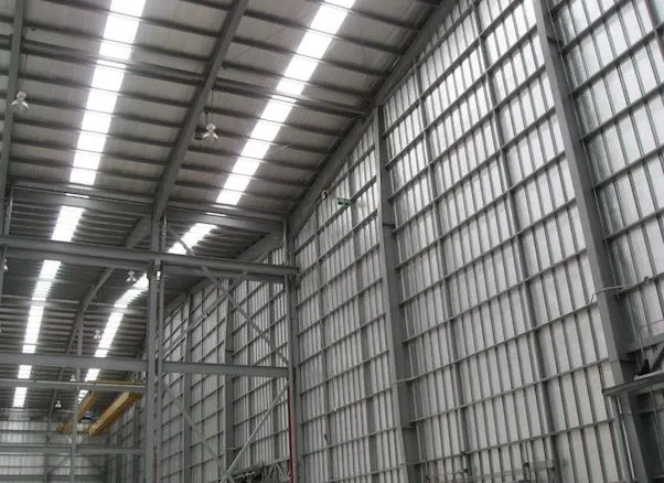 Installed metal warehouse insulation