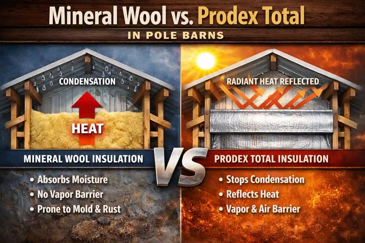 Mineral Wool vs Prodex Total in Pole Barns