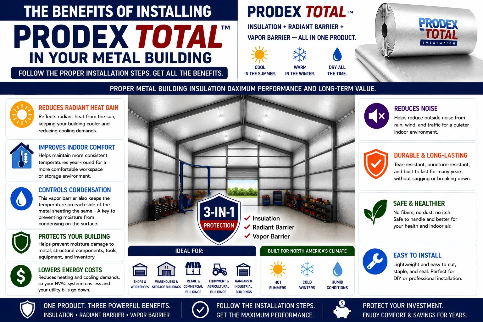 Metal building The benefits of installing Prodex Total Insulation