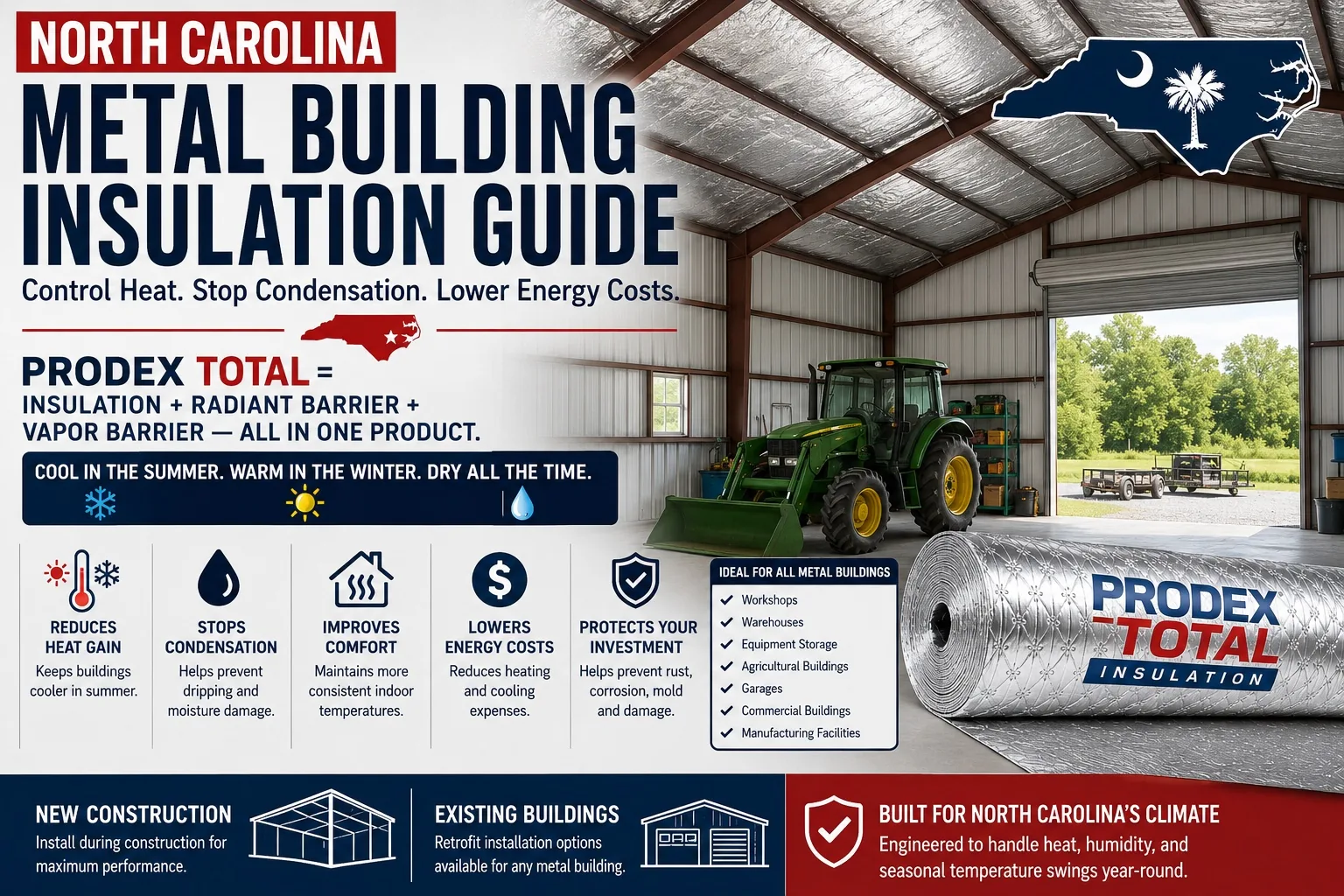 North Carolina metal building insulation Prodex Total