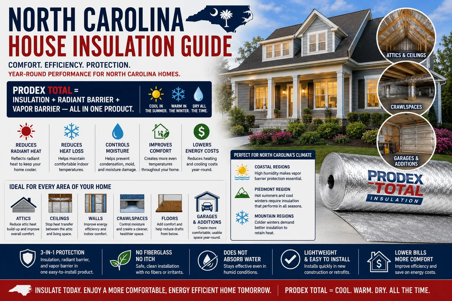 North Carolina House Insulation Guide - Prodex Total