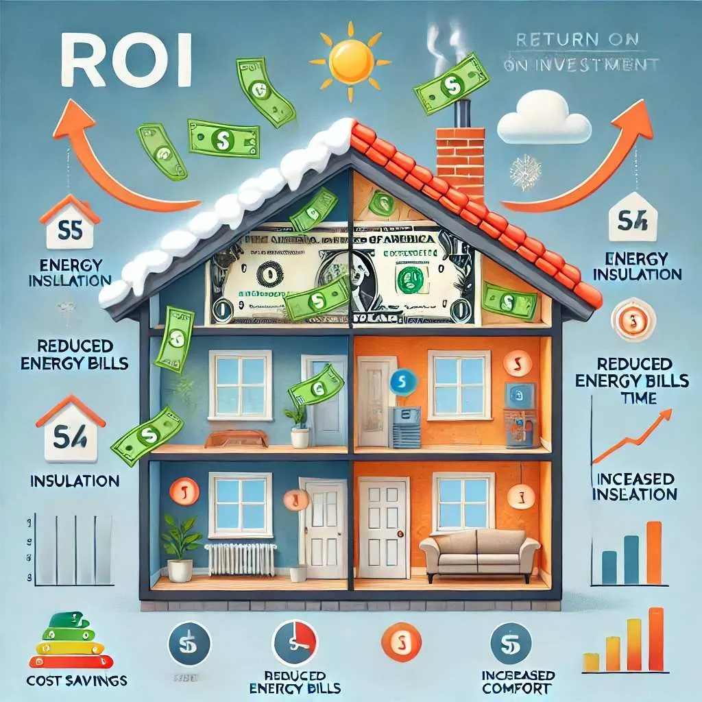 House showing money saved by insulating